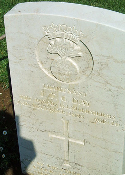 John's headstone in the Sangro River War Cemetery John's headstone in the Sangro River War Cemetery