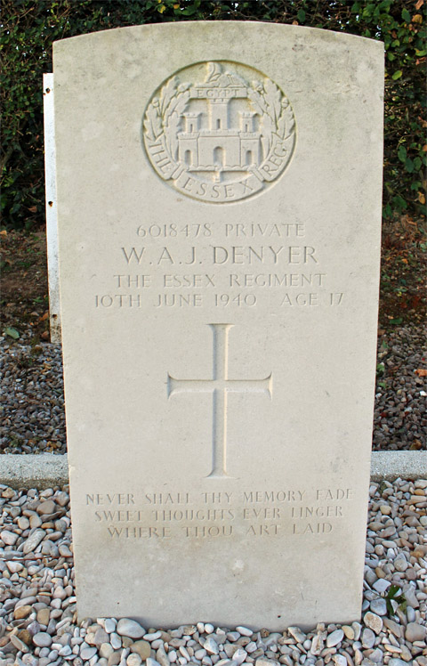 William's headstone in the St. Paer Communal Cemetery William's headstone in the St. Paer Communal Cemetery