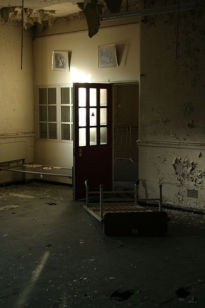 An abandoned bedroom at West Park Hospital