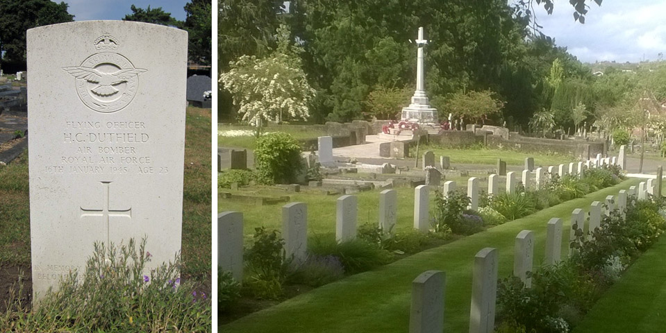 Herbert's headstone and the Haverhill Cemetery