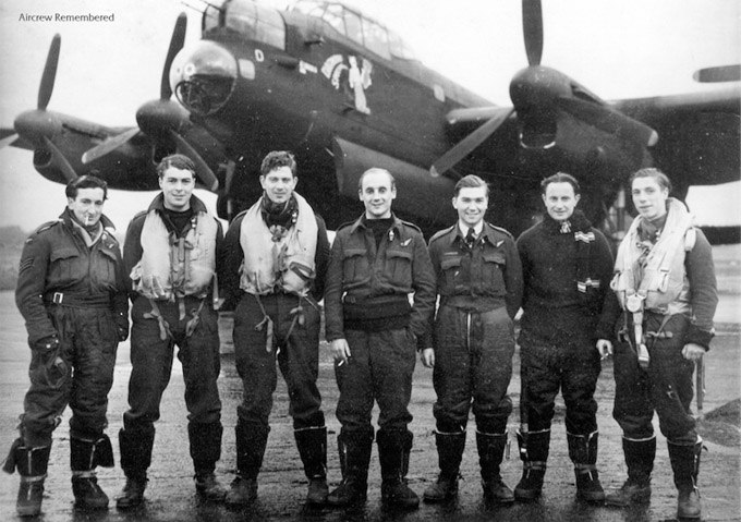 The crew of Lancaster NG147 AP-C (but taken in front of NG137)