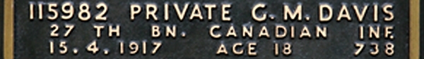Gordon's inscription on the CWGC memorial Epsom.