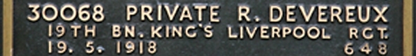 Richard's inscription on the CWGC memorial Epsom. Richard's inscription on the CWGC memorial Epsom.