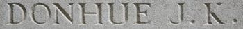 Private Donhue's inscription on the Thiepval Memorial