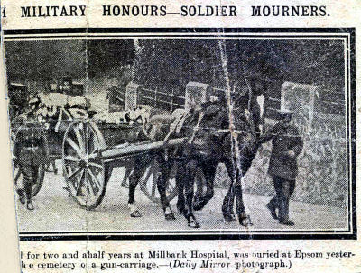 Newspaper cutting of her funeral. Reproduced with kind permission of James Vivian.
