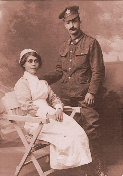 Percy and his wife Carrie taken at Epsom, in 1917.