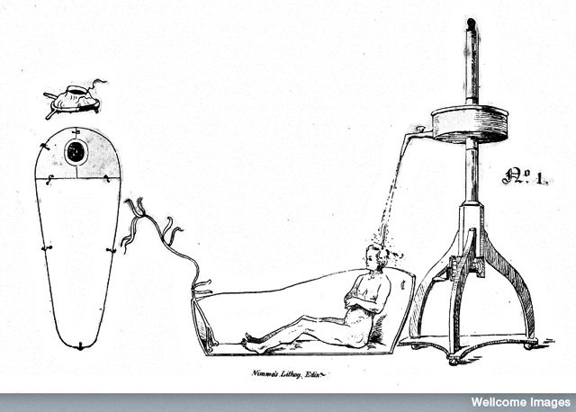 Douche for the treatment of the insane, 1828
