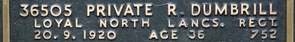 Richard's inscription on the CWGC memorial Epsom. Richard's inscription on the CWGC memorial Epsom.