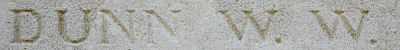 William's inscription on the Tyne Cot Memorial