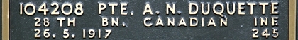 Albert's inscription on the CWGC memorial Epsom. Albert's inscription on the CWGC memorial Epsom.