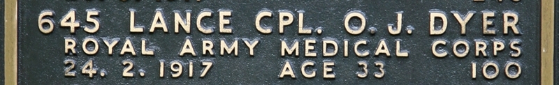 Oswald's inscription on the CWGC memorial Epsom. Oswald's inscription on the CWGC memorial Epsom.