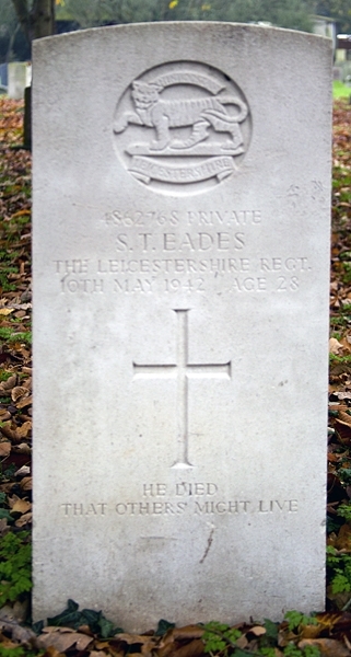 Stanley's headstone the Churchyard Extension of St Mary's, Ewell