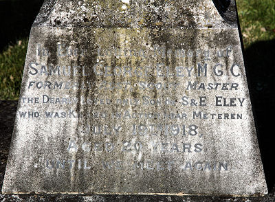 Samuel is also remembered on his parent's grave