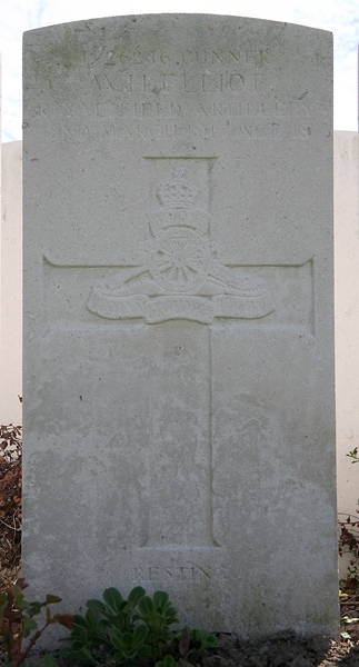 William's headstone in Bailleul Communal Cemetery Extension
