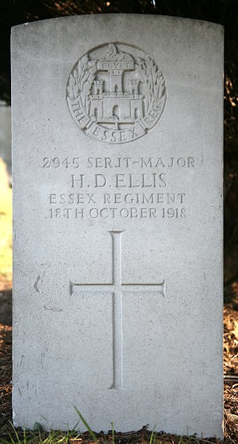 Henry's headstone in the CWGC plot in Epsom cemetery