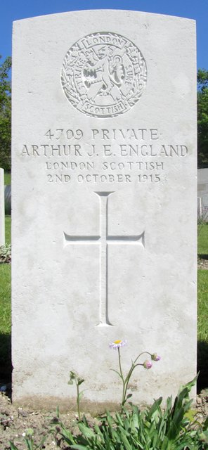 Arthur's headstone in Etaples military cemetery, France Arthur's headstone in Etaples military cemetery, France
