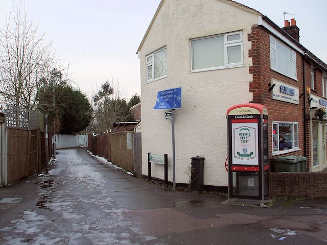 The public footpath leaving Waterloo Road The public footpath leaving Waterloo Road