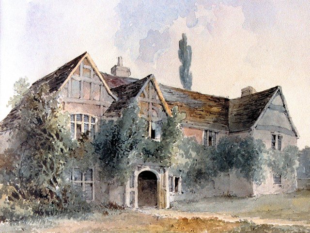 The sixteenth-century demesne farmhouse at Epsom Court, drawn by Edward Hassell