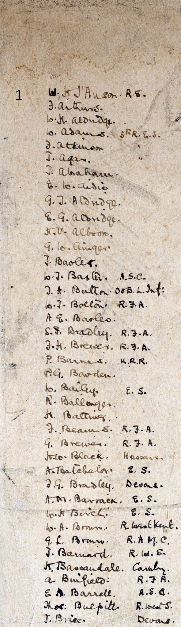 Epsom Urban District Roll of Honour - Extract 1