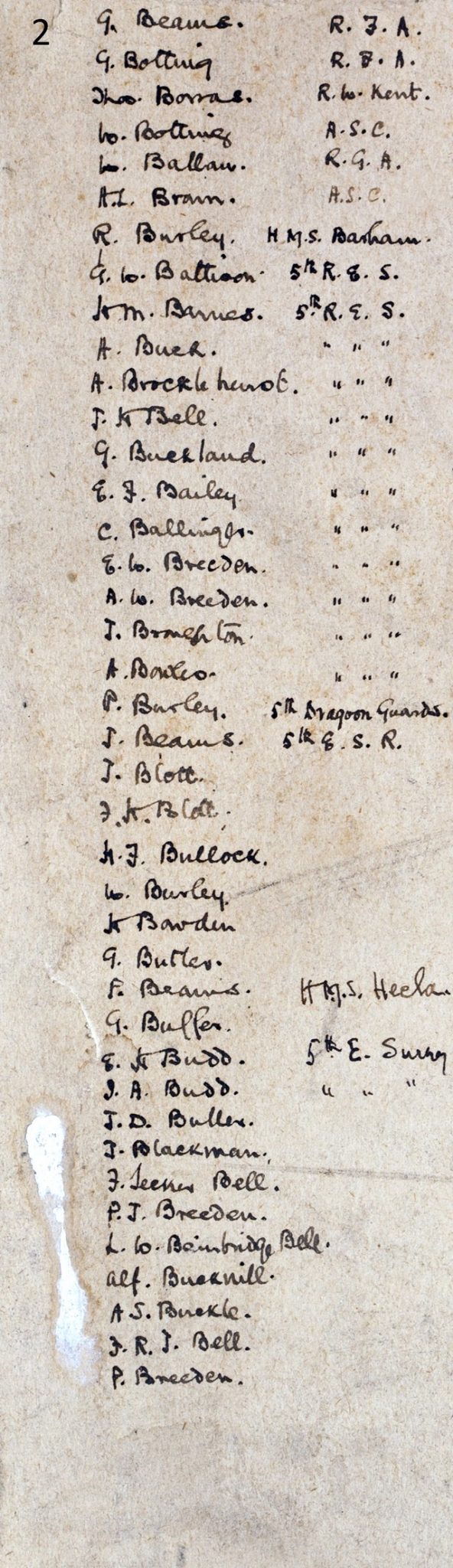 Epsom Urban District Roll of Honour - Extract 2