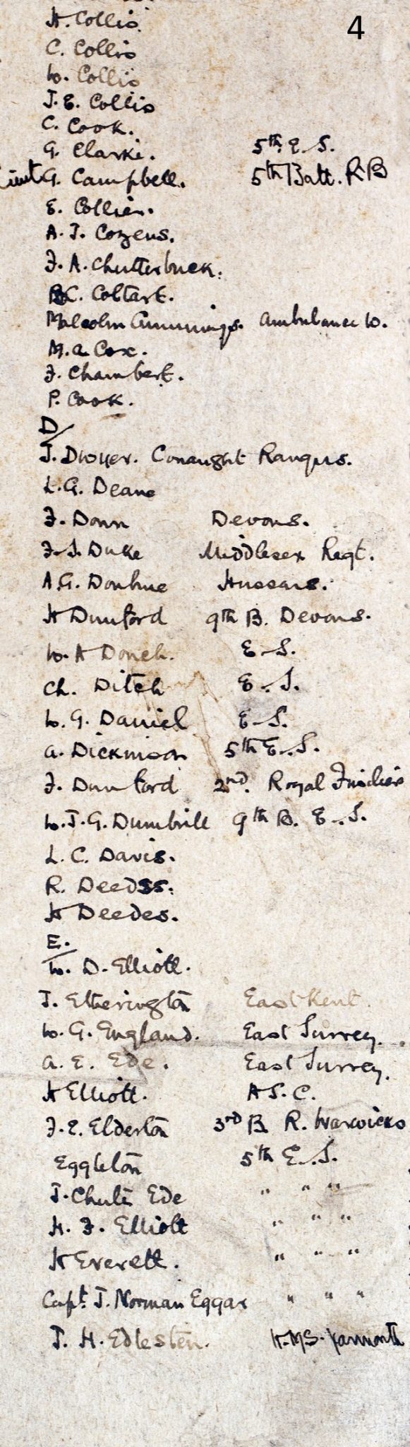 Epsom Urban District Roll of Honour - Extract 4