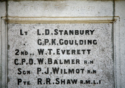 William's name on the Worcester Park Memorial