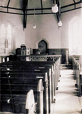 Interior shot of Ewell Congegartional Church c.1935