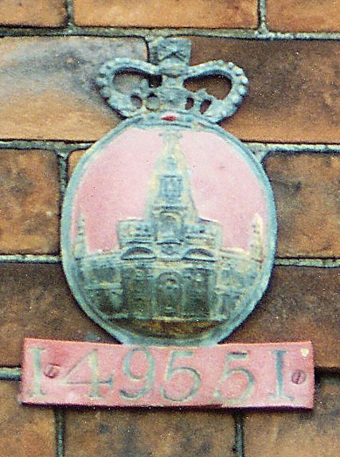 Fire plate from 4 Church Street, Royal Exchange policy 149551