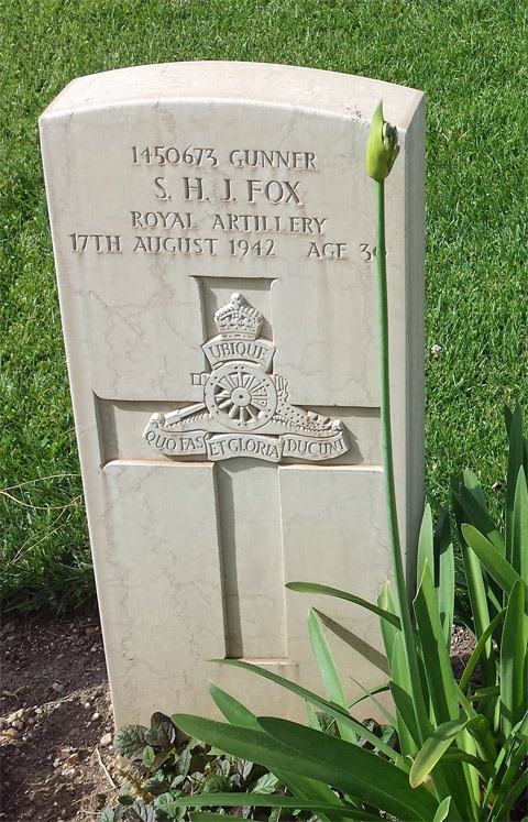 Stafford's headstone in the Bari War Cemetery Stafford's headstone in the Bari War Cemetery