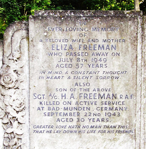 Alfred's mention on his mother's headstone in West Norwood Cemetery Alfred's mention on his mother's headstone in West Norwood Cemetery