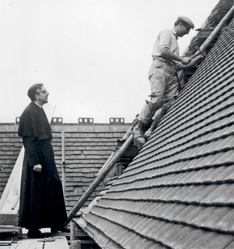 Richard inspecting the retiling work in late 1962