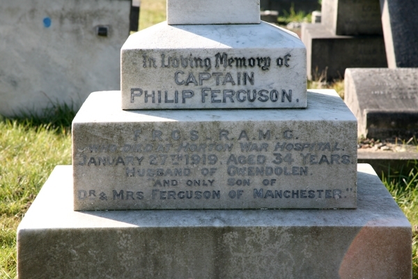 Philip's headstone in Epsom Cemetery