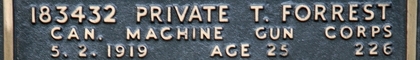 Thomas' inscription on the CWGC memorial Epsom. Thomas' inscription on the CWGC memorial Epsom.