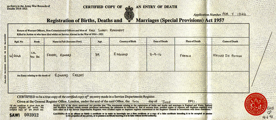Edward's death certificate (Click to enlarge)