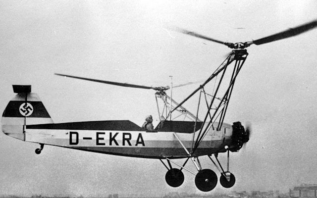 The Focke-Wulf Fw 61 helicopter.