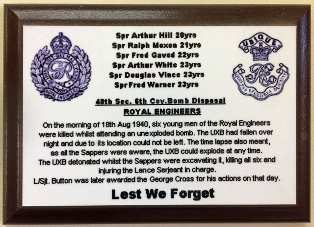 The Memorial plaque at Hook Railway Station The Memorial plaque at Hook Railway Station