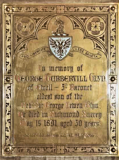 Memorial to Sir George Turbervill Glyn Memorial to Sir George Turbervill Glyn