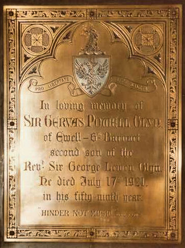 Memorial to Gervas in St Mary's Ewell