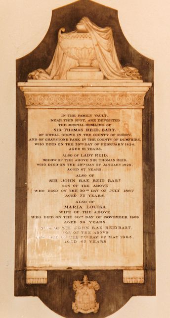 Memorial to the Reid family in St Mary, Ewell.