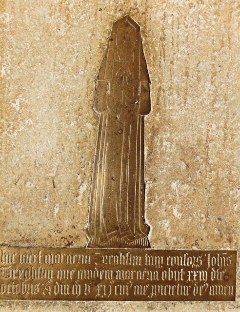 The Margery Treghistin plaque in St Mary's Ewell
