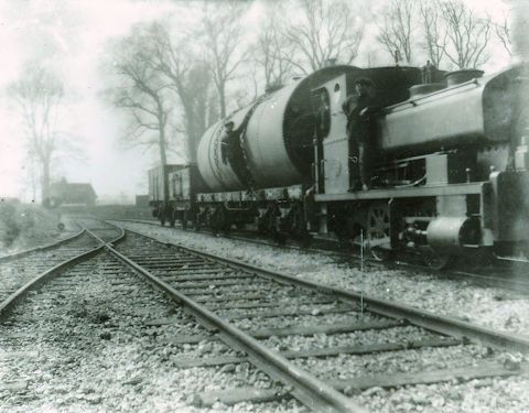 Crossness at the Exchange Sidings circa 1921, about to deliver Boiler Parts in connection with the construction of West Park Crossness at the Exchange Sidings circa 1921, about to deliver Boiler Parts in connection with the construction of West Park