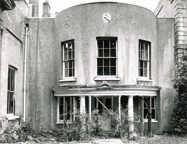 The exterior of the Bow Room just prior to demolition