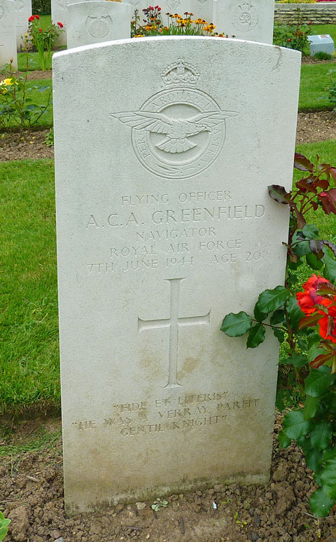 Alfred's headstone in La Delivrande War Cemetery Alfred's headstone in La Delivrande War Cemetery