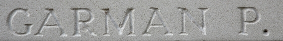 P Garman's inscription on the Menin Gate Memorial