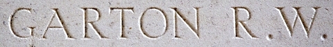 Reginald Garton's inscription on the Thiepval Memorial