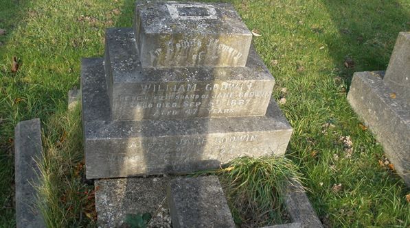 Grave of William and Jane Godwin in Epsom cemetery.