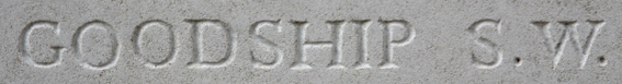 Sidney Goodship's inscription on the Menin Gate Memorial