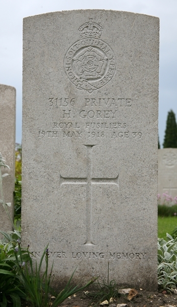 Henry's headstone in St. Sever Cemetery Extension, Rouen