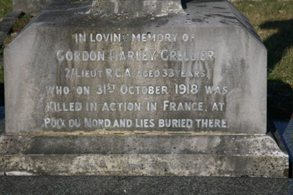 Close up of the inscription for Gellier