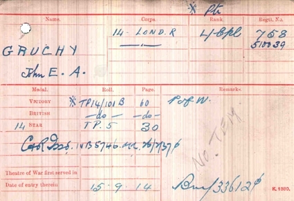 John's Medal Card